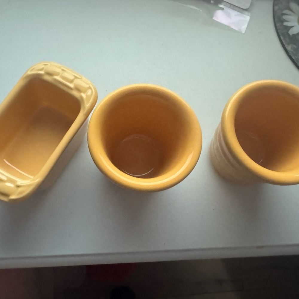Longaberger Toothpick Holder & Votive (Candle) Holders Butternut Yellow
